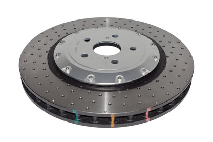 DBA 5000 Series Cross Drilled Front Rotor w/ Silver Hat | Lexus GS F (16-20) (DBA52788SLVXD)