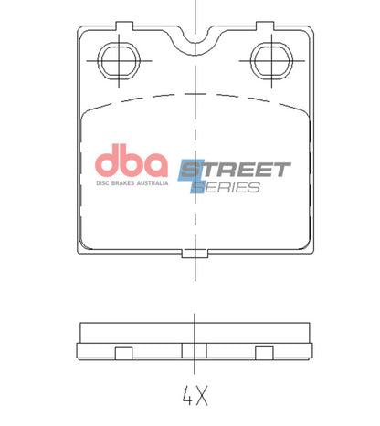 DBA Street Series Front Hand/Parking Brake Pads | Tesla S (12+) (DB15163SS)
