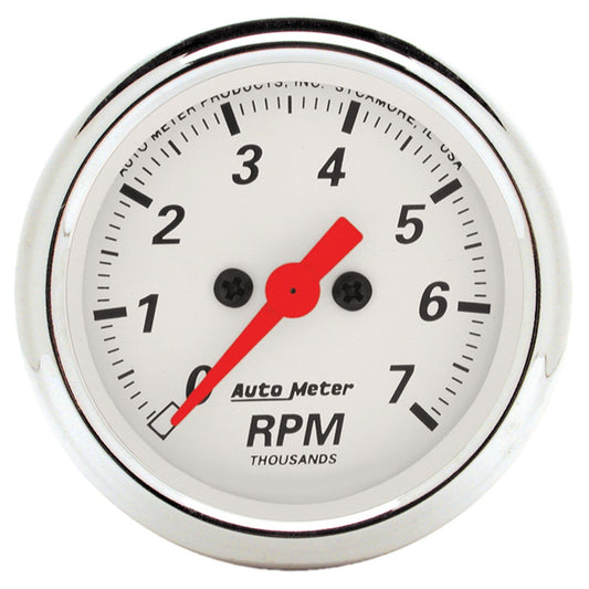 AutoMeter Arctic White 2-1/16in 7k RPM In-Dash Tachometer (1397)