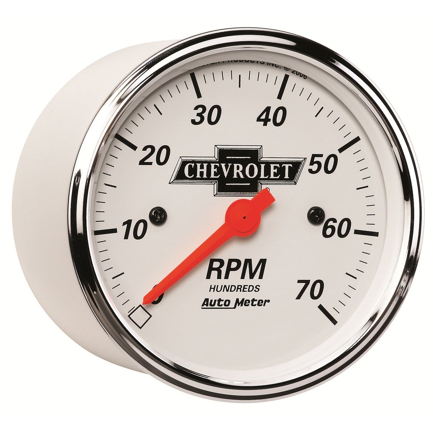 AutoMeter Arctic White GM 3-1/8in 7000RPM 4, 6, 8 Cyl Electrical Tachometer Gauge (1398-00408)