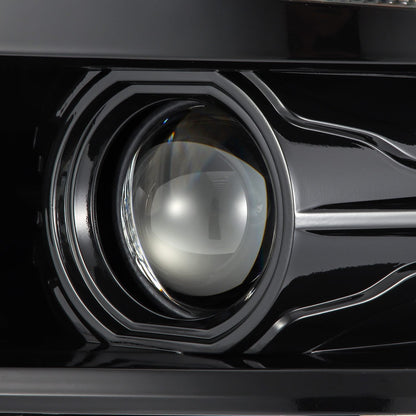 AlphaRex 14-15 Chevrolet Silverado LUXX-Series LED Projector Headlights Alpha-Black