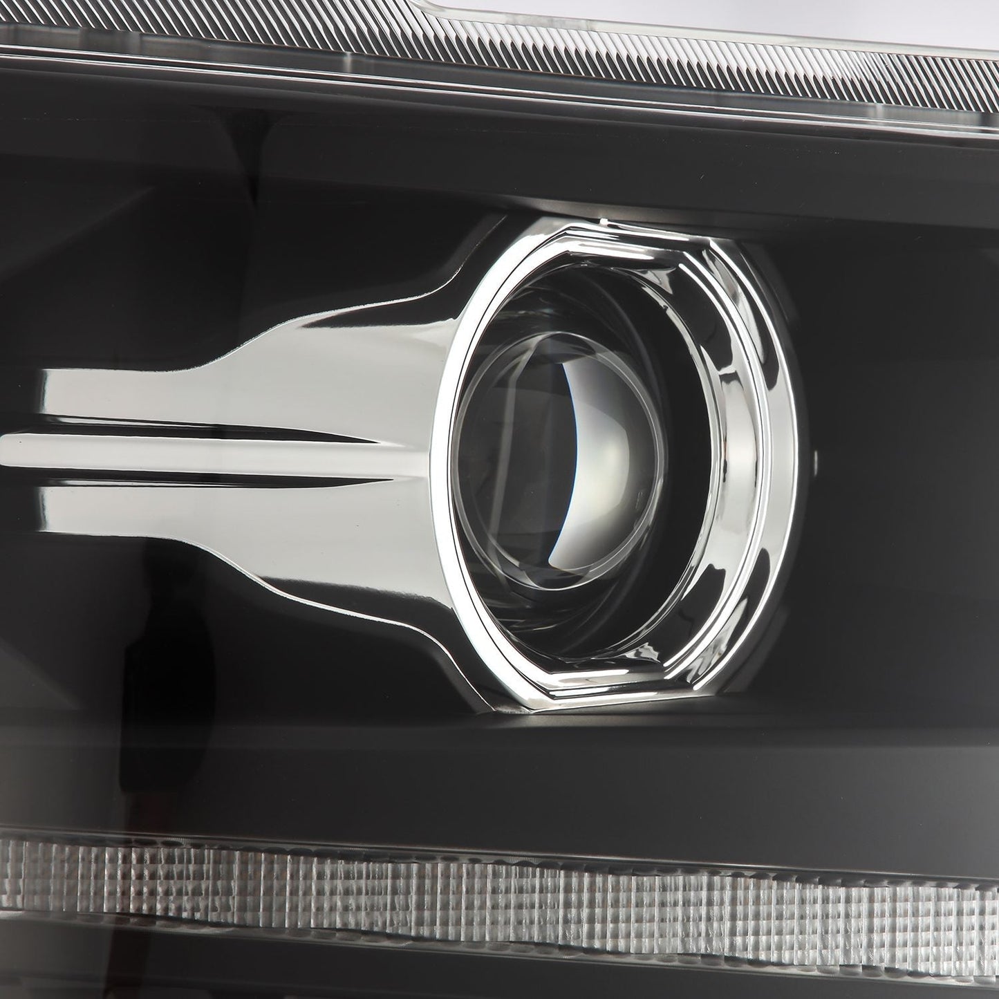 AlphaRex 14-15 Chevrolet Silverado LUXX-Series LED Projector Headlights Black