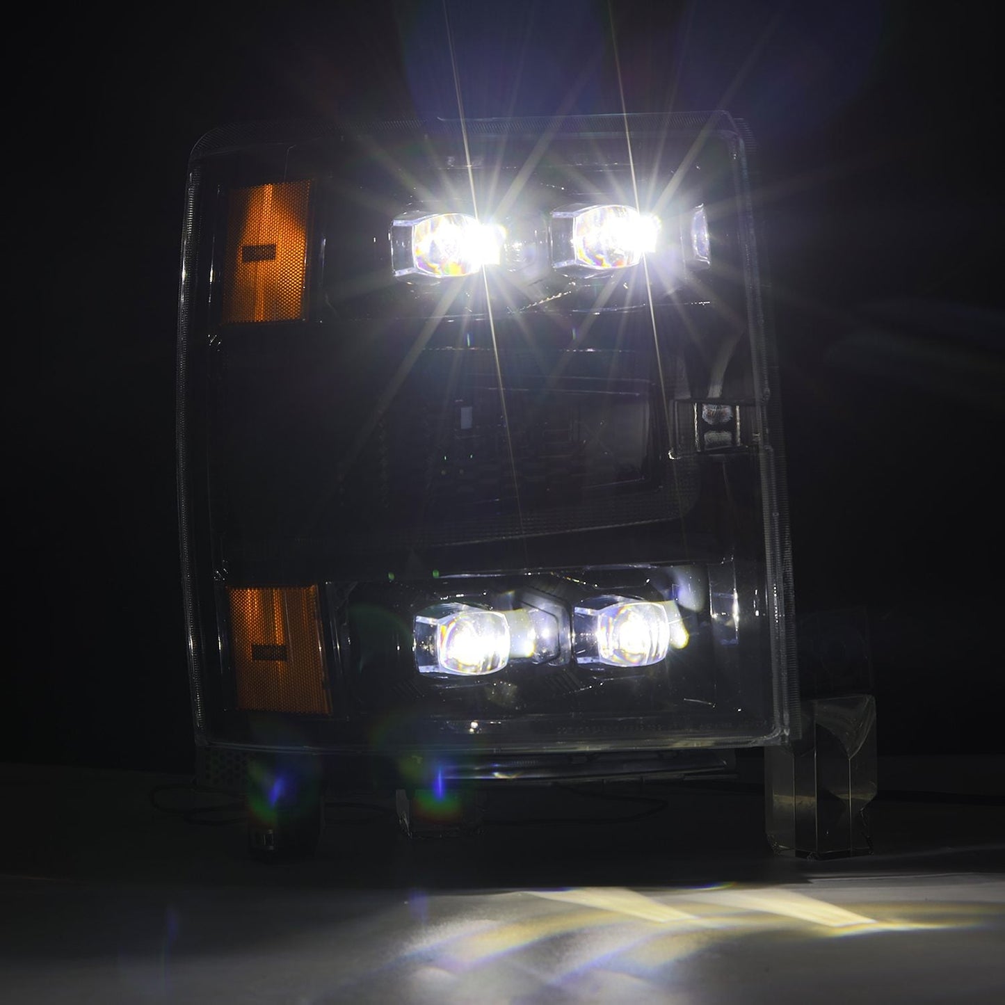 AlphaRex 14-15 Chevrolet Silverado NOVA-Series LED Projector Headlights Alpha-Black