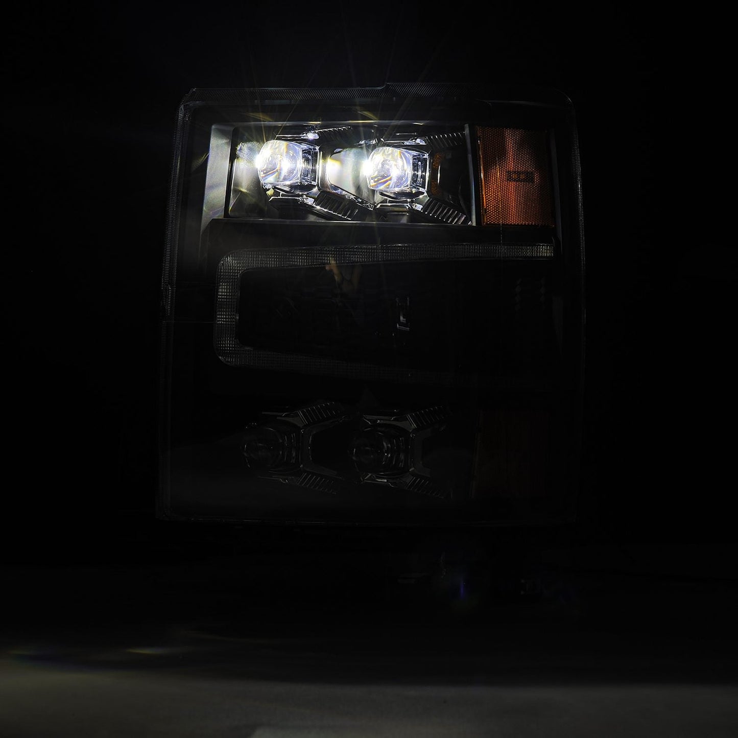 AlphaRex 14-15 Chevrolet Silverado NOVA-Series LED Projector Headlights Black