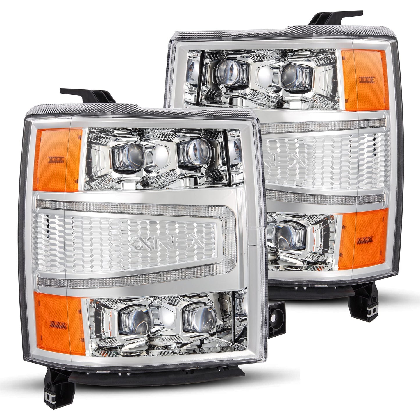 AlphaRex 14-15 Chevrolet Silverado NOVA-Series LED Projector Headlights Chrome