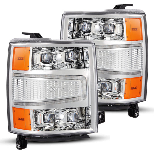 AlphaRex 14-15 Chevrolet Silverado NOVA-Series LED Projector Headlights Chrome