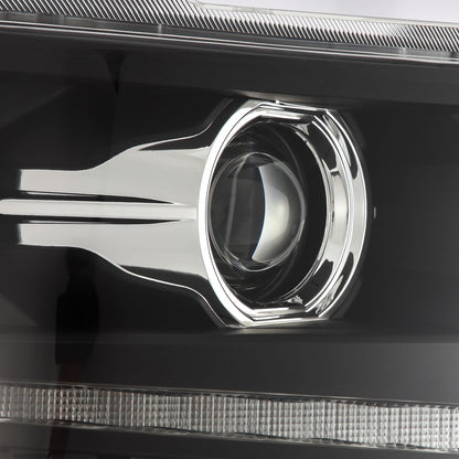 AlphaRex 14-15 Chevrolet Silverado PRO-Series Halogen Projector Headlights Black