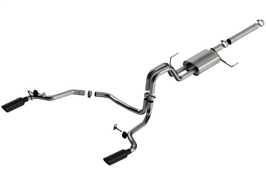 Borla 3in/2.25in S-Type Black Tips Cat-Back | Ford F-150 21-22 3.5L V6 (140903BC)