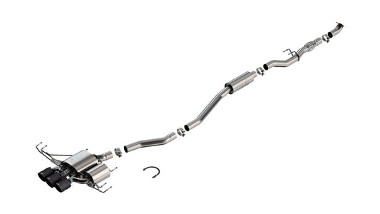 Borla MT ATAK Catback Exhaust w/ 4in Black Anodized Carbon Fiber Tips | 2023+ Honda Civic Type-R (140927CFBA)