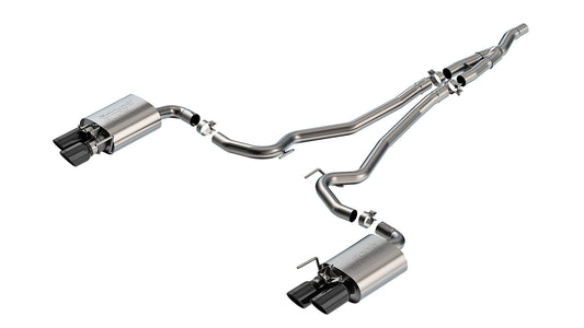 Borla 24-26 Ford Mustang 2.3L Ecoboost 2.5in S-Type Cat-Back Exhaust w/ Active Quad Blk Chrome Tips