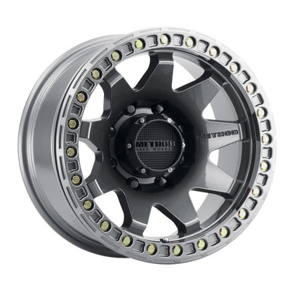 Method MR108 Beadlock Gloss Titanium | 17x9" -44mm | 8x6.5mm Wheel