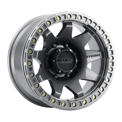 (set of 4) Method MR108 Beadlock Gloss Titanium | 17x9" -44mm | 8x6.5in Wheel