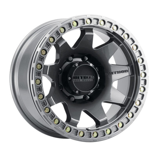 (set of 4) Method MR108 Beadlock Gloss Titanium | 17x9" -44mm | 8x6.5in Wheel