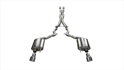 CORSA Xtreme, Sport / 2.75 in Cat-Back 4.5 in Single Tips | 2015-2017 Mustang GT 5.0L V8 Convertible (14342, 14341)