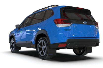 Rally Armor 22-24 Subaru Forester & Wilderness Black UR Mud Flap w/White Logo