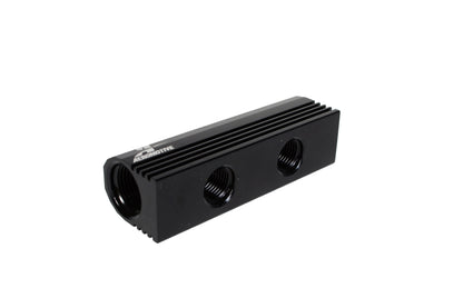 Aeromotive Fuel System Fuel Distribution Log (4-Ports) (2) ?8 AN, (2) ?6 AN. - 14601
