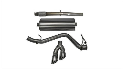 CORSA Sport, Touring / 3.0 in Cat-Back SSE 4.0 in Twin Tips | 14-19c Silverado Sierra 5.3L 143WB (14873, 14848)