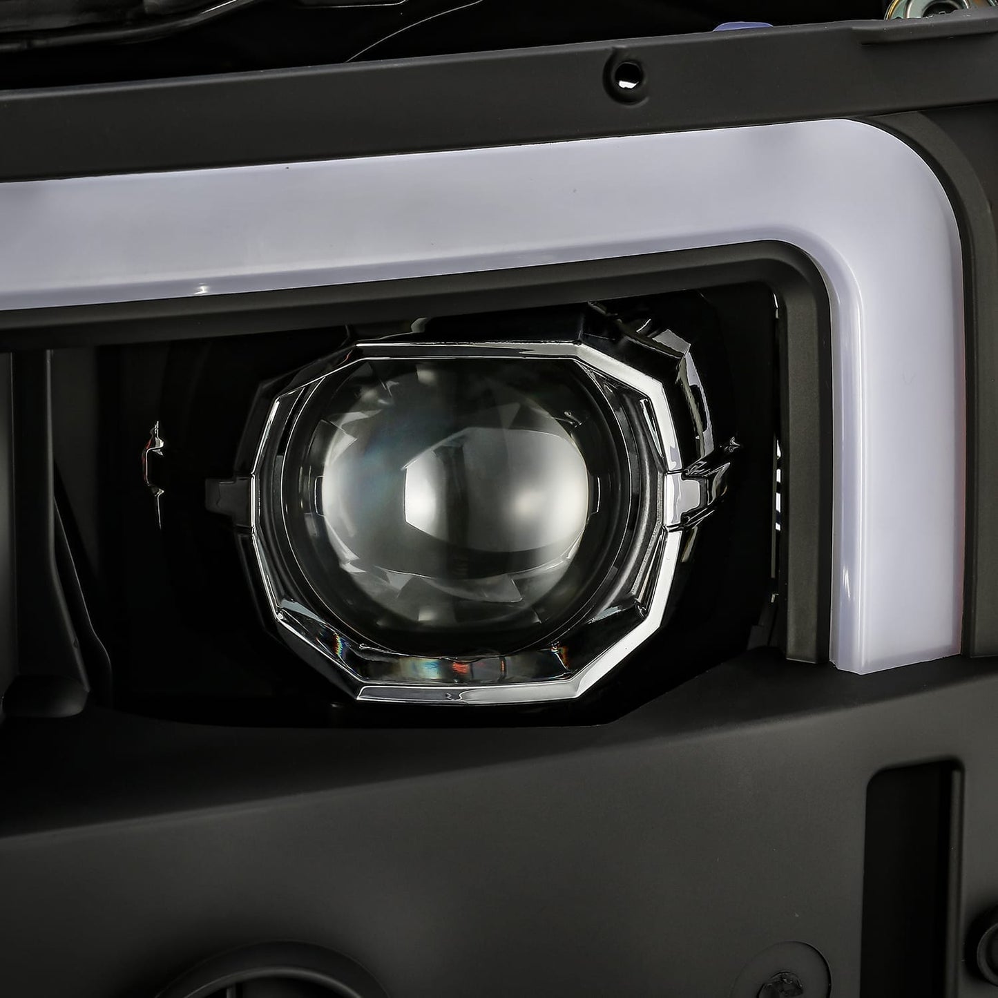 AlphaRex 15-19 Chevrolet Silverado 2500HD/3500HD LUXX-Series LED Projector Headlights Black