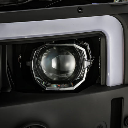 AlphaRex 15-19 Chevrolet Silverado 2500HD/3500HD LUXX-Series LED Projector Headlights Black