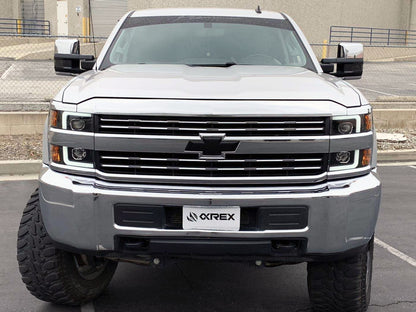 AlphaRex 15-19 Chevrolet Silverado 2500HD/3500HD LUXX-Series LED Projector Headlights Black