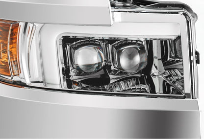 AlphaRex 15-19 Chevrolet Silverado 2500HD/3500HD MK II NOVA-Series LED Projector Headlights Chrome