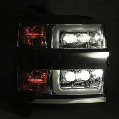 AlphaRex 15-19 Chevrolet Silverado 2500HD/3500HD MKII NOVA-Series LED Projector Headlights Jet Black