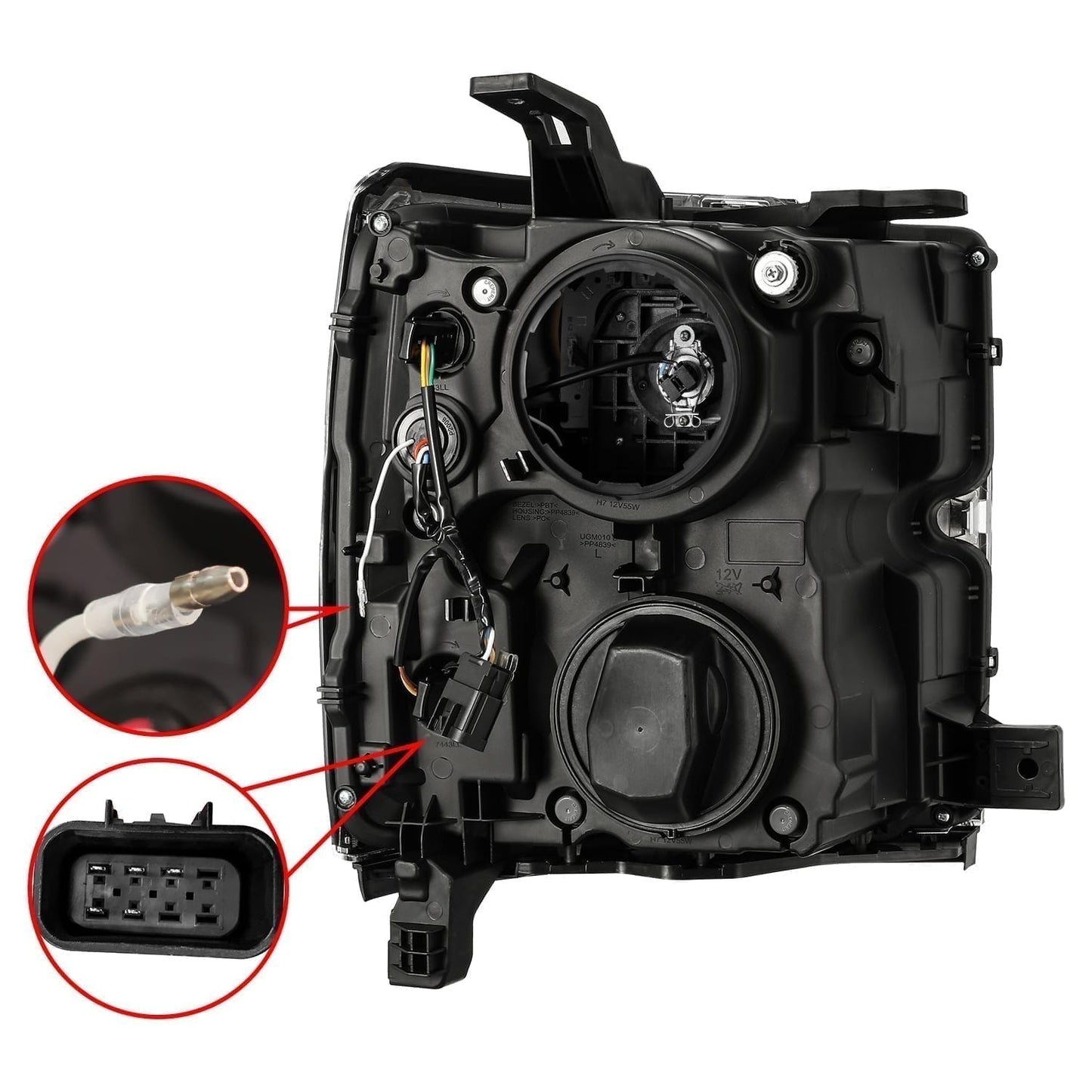 AlphaRex 15-19 Chevrolet Silverado 2500HD/3500HD PRO-Series Halogen Projector Headlights Chrome