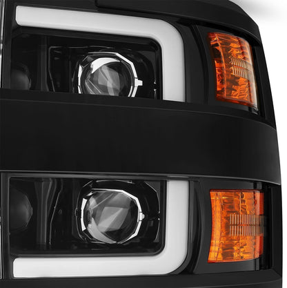 AlphaRex 15-19 Chevrolet Silverado 2500HD/3500HD PRO-Series Halogen Projector Headlights Jet Black