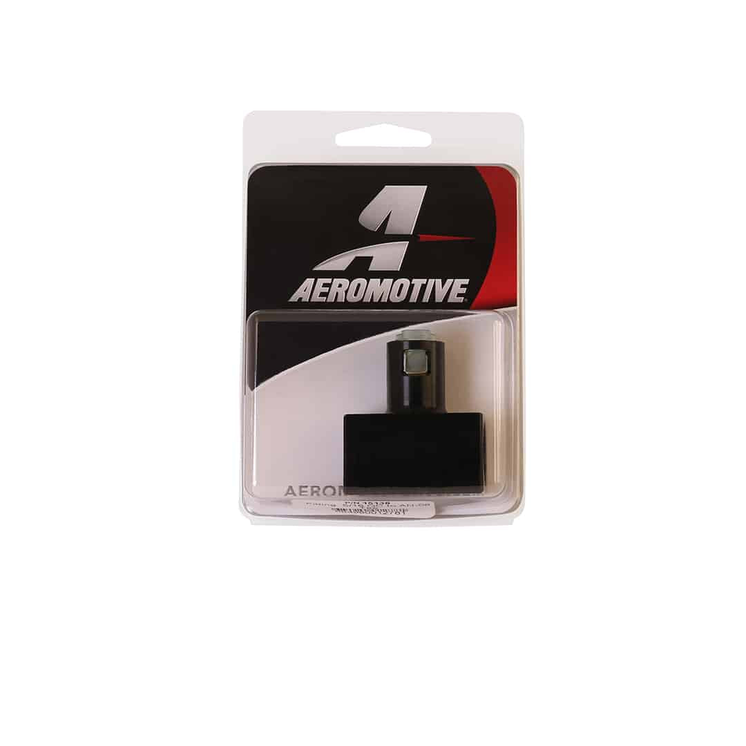 Aeromotive Fuel System Fitting Tee, 2x AN-08 ORB Port On Run, 5/16" Female Quick Connect On Branch - 15138