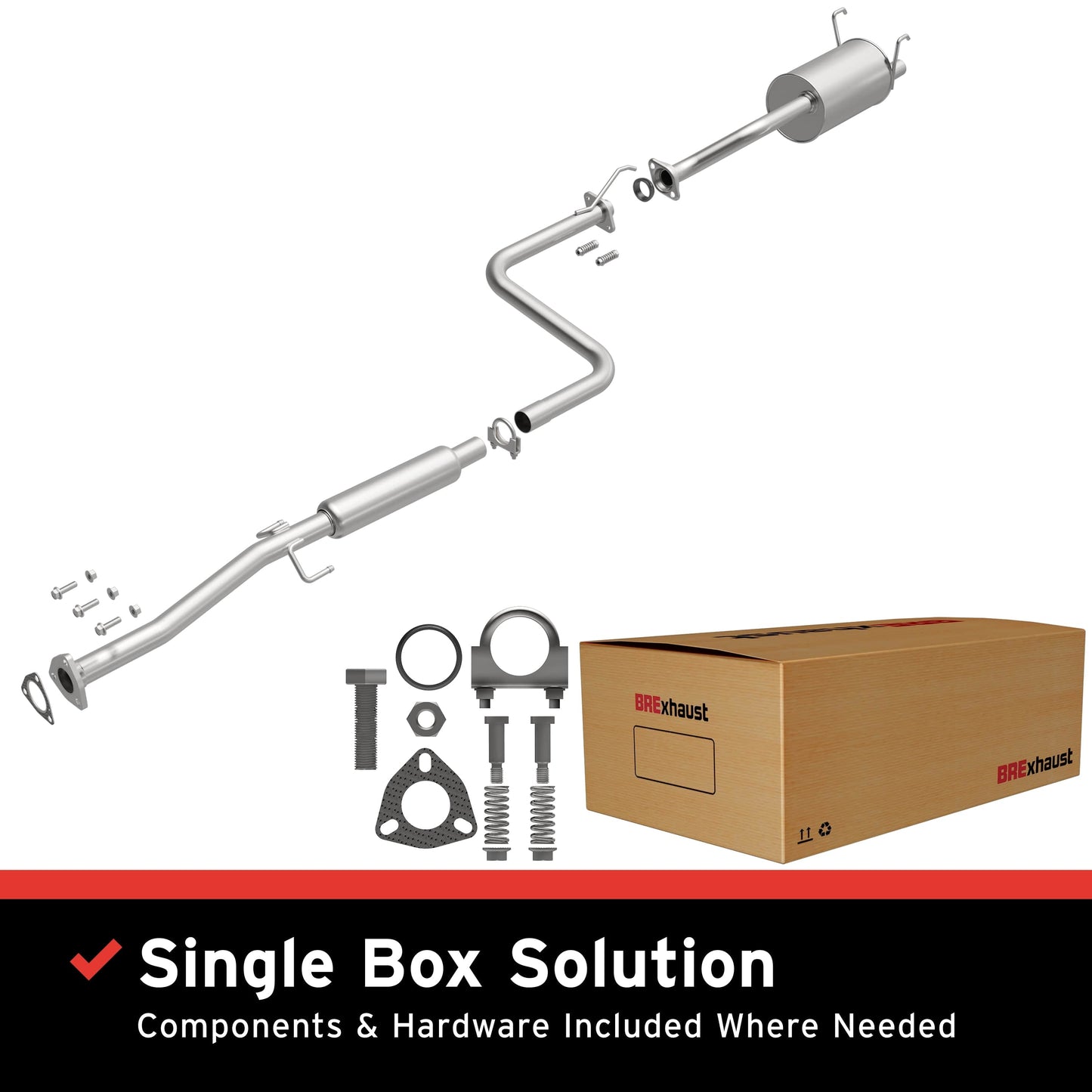 BRExhaust 1993-1995 Honda Civic del Sol 1.5L Direct-Fit Replacement Exhaust System
