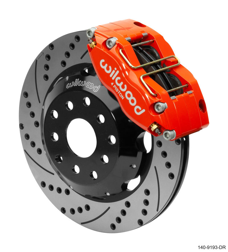 Wilwood Dynapro Radial Front Kit 12.00in Drilled Red | Subaru Impreza WRX (Line Kit Needed) (140-9193-DR)