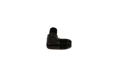 Aeromotive Fuel System Fitting, Elbow 1/4"-MNPT to AN-08, 90-Deg, Black. - 15667