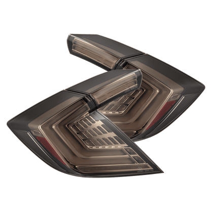 AlphaRex 16-21 Honda Civic Hatchback NOVA-Series Prismatic LED Tail Lights Clear Smoke