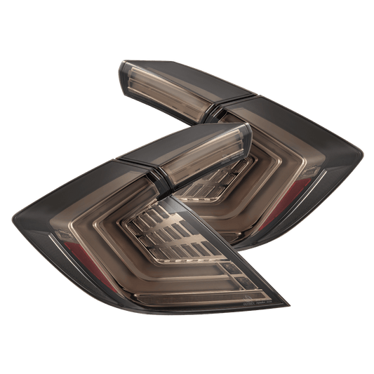 AlphaRex 16-21 Honda Civic Hatchback NOVA-Series Prismatic LED Tail Lights Clear Smoke