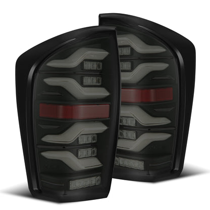 AlphaRex 16-23 Toyota Tacoma LUXX-Series LED Tail Lights Black
