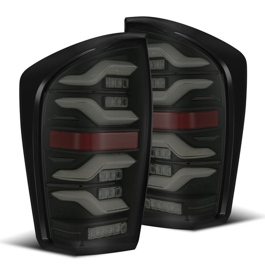AlphaRex 16-23 Toyota Tacoma LUXX-Series LED Tail Lights Black