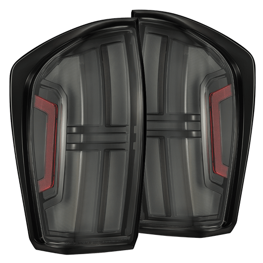 AlphaRex 16-23 Toyota Tacoma NOVA-Series Prismatic LED Tail Lights Black