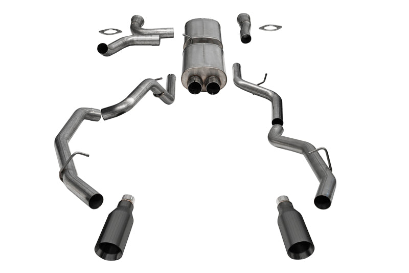 Corsa 21389GNM 3" True Dual Catback Exhaust w/Dual Rear Exit & Flat Cut 5" Tips