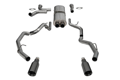 Corsa 21389GNM 3" True Dual Catback Exhaust w/Dual Rear Exit & Flat Cut 5" Tips