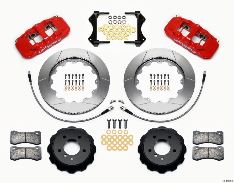 Wilwood AERO6 Front Hat Kit | BMW E90 Series (07-11) 14.00 Red (140-13582-R)