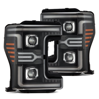 AlphaRex 17-19 F-250/350/450/550 Super Duty LUXX-Series LED Proj Headlights w/SS & SBDRL (880323)