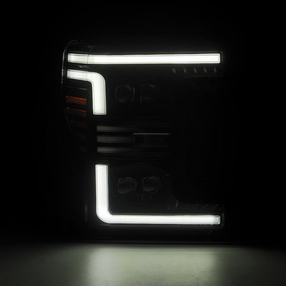AlphaRex 17-19 Ford F-250/350/450 SD Nova-Series LED Headlights w/Actv SeqSig & SBDRL (880325)
