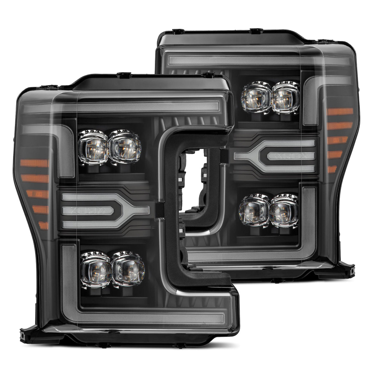 AlphaRex 17-19 Ford F-250/350/450 SD Nova-Series LED Headlights w/Actv SeqSig & SBDRL (880325)