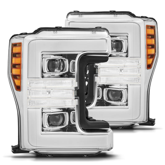 AlphaRex 17-19 Ford Super Duty PRO-Series Halogen Projector Headlights Chrome
