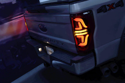 AlphaRex 17-19 Ford Super Duty PRO-Series LED Tail Lights Jet Black