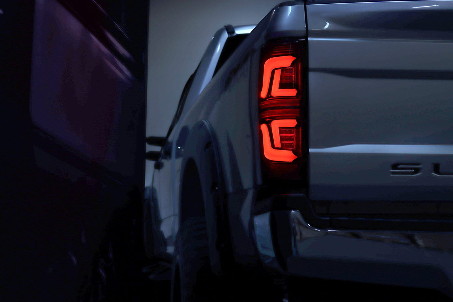 AlphaRex 17-19 Ford Super Duty PRO-Series LED Tail Lights Jet Black