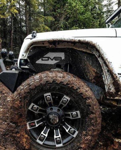 DV8 Offroad 07-18 Jeep Wrangler JK Front Aluminum Inner Fender - Black