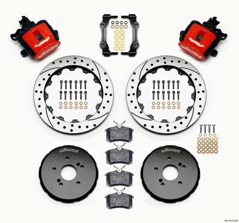 Wilwood Combo Parking Brake Rear Kit 12.88in D&S Rotor Red | Honda S2000 (140-10310-DR)