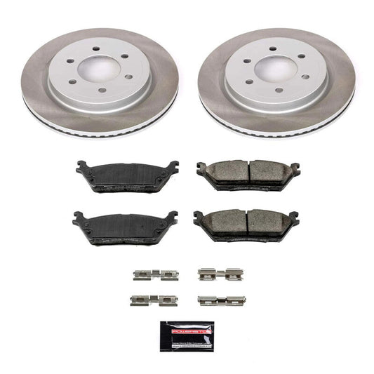 PowerStop 18-21 Lincoln Navigator Rear Semi-Coated Rotor Kit (SC8030)