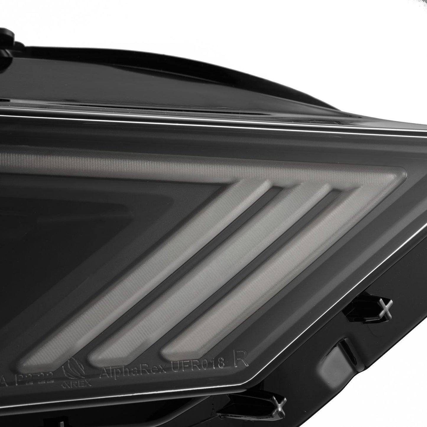 AlphaRex 18-23 Ford Mustang NOVA-Series LED Projector Headlights Black